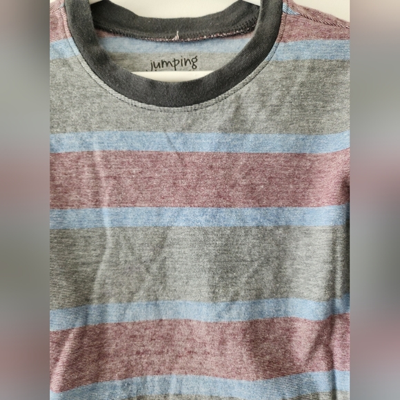 4t Jumping Beans gray, blue red long sleeved t-shirt Spring Easter Striped Fall - Picture 6 of 7